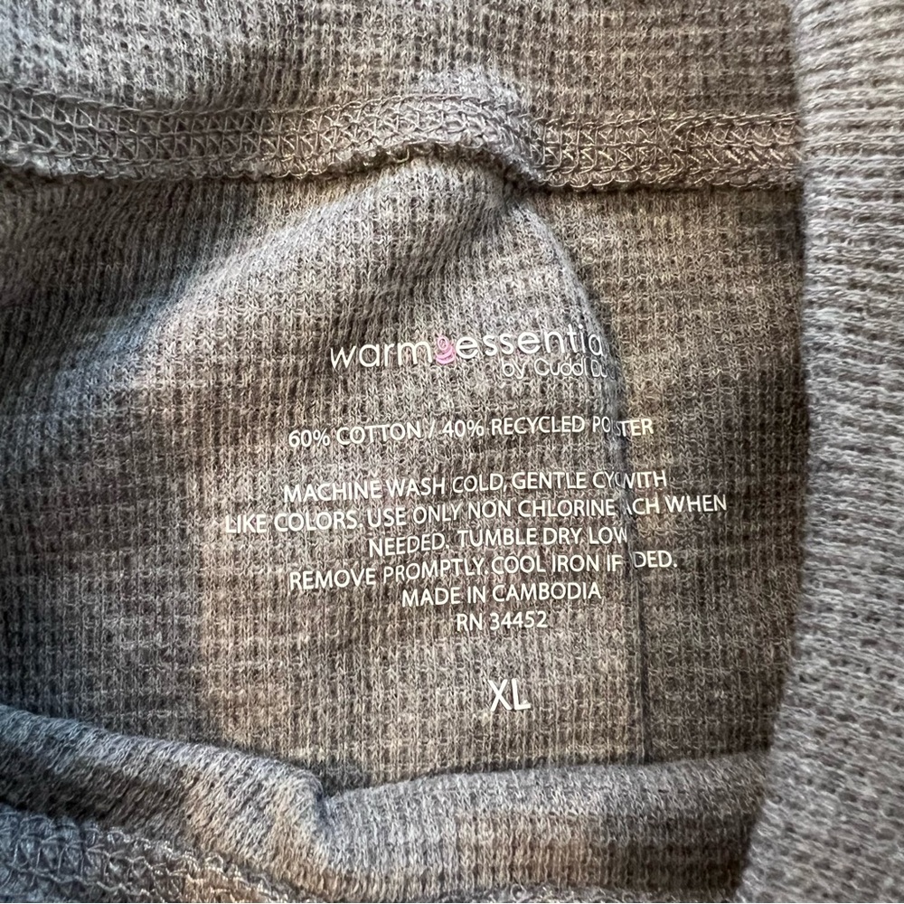 ❤️3/$15 NWT Cuddl Duds Womens Waffle Thermal Long Sleeve Shirt in  Gray, Size XL - Picture 4 of 4